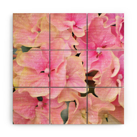 Lisa Argyropoulos Pink Hydrangeas Wood Wall Mural