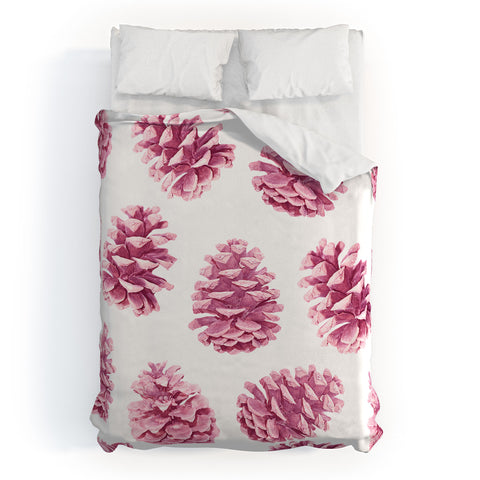 Lisa Argyropoulos Pink Pine Cones Duvet Cover