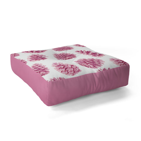 Lisa Argyropoulos Pink Pine Cones Floor Pillow Square