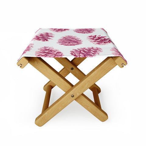 Lisa Argyropoulos Pink Pine Cones Folding Stool