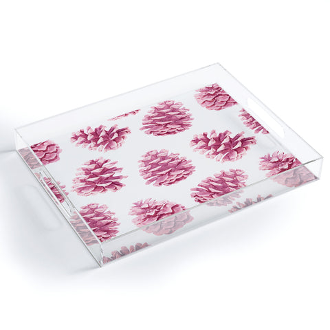 Lisa Argyropoulos Pink Pine Cones Acrylic Tray