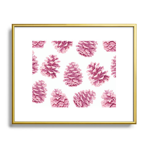 Lisa Argyropoulos Pink Pine Cones Metal Framed Art Print