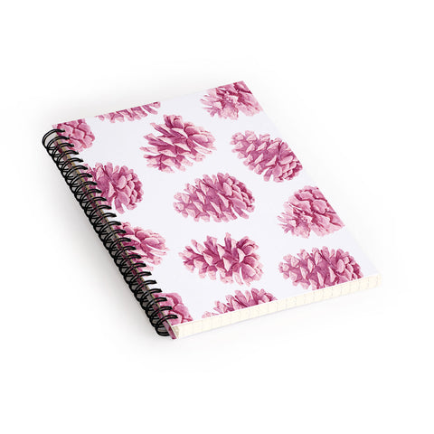Lisa Argyropoulos Pink Pine Cones Spiral Notebook