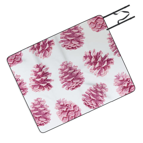 Lisa Argyropoulos Pink Pine Cones Picnic Blanket