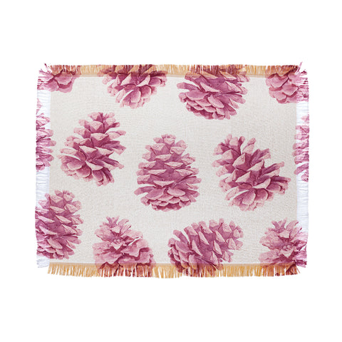 Lisa Argyropoulos Pink Pine Cones Throw Blanket