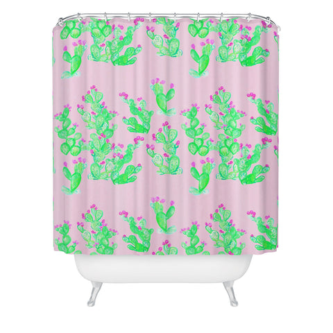 Lisa Argyropoulos Prickly Pear Spring Pink Shower Curtain