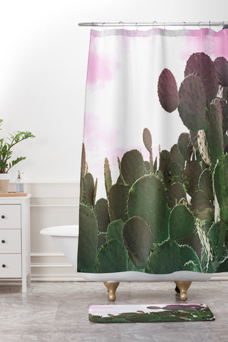 Lisa Argyropoulos Prickly Pink Shower Curtain And Mat