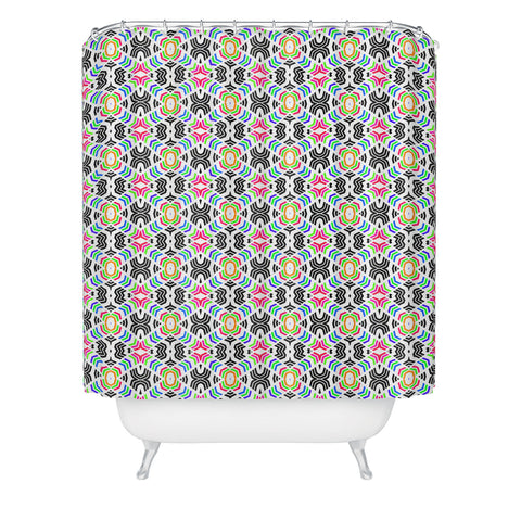 Lisa Argyropoulos Rainbow Maze Shower Curtain