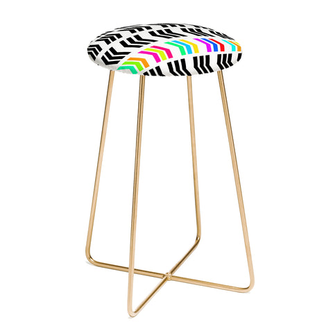 Lisa Argyropoulos Rainbow Pop Zig Zag Counter Stool