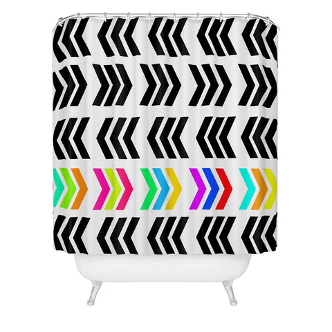 Lisa Argyropoulos Rainbow Pop Zig Zag Shower Curtain