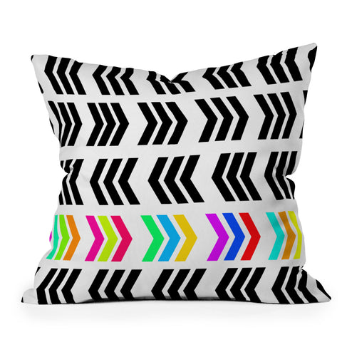 Lisa Argyropoulos Rainbow Pop Zig Zag Throw Pillow