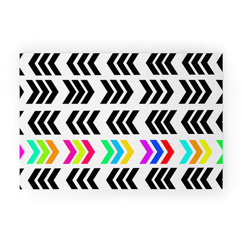 Lisa Argyropoulos Rainbow Pop Zig Zag Welcome Mat