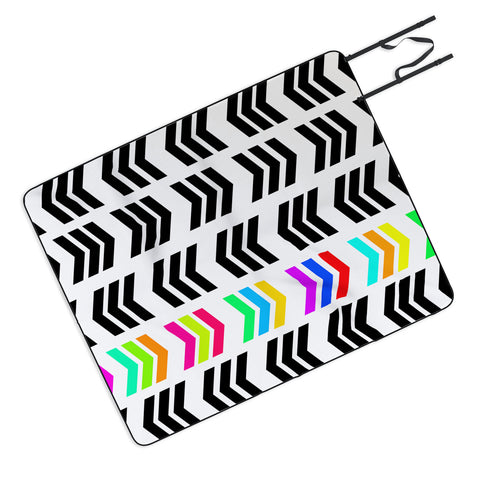 Lisa Argyropoulos Rainbow Pop Zig Zag Picnic Blanket