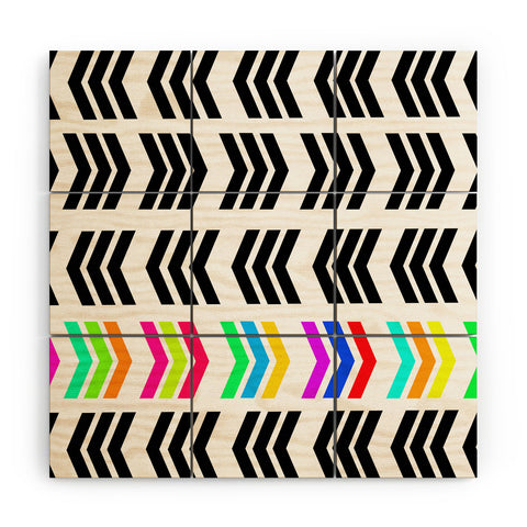 Lisa Argyropoulos Rainbow Pop Zig Zag Wood Wall Mural