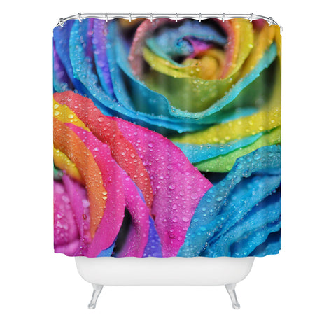 Lisa Argyropoulos Rainbow Swirl Shower Curtain