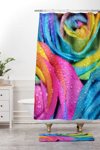 Lisa Argyropoulos Rainbow Swirl Shower Curtain And Mat
