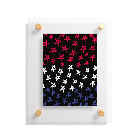 Lisa Argyropoulos Red White And Blue Stars Night Floating Acrylic Print