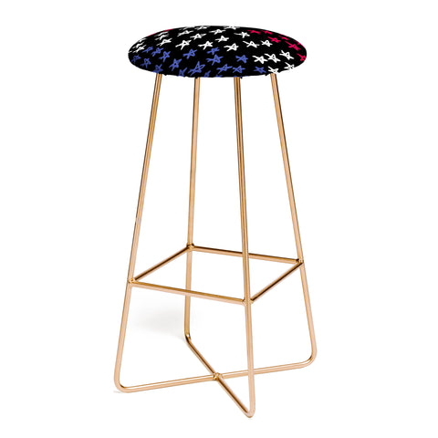 Lisa Argyropoulos Red White And Blue Stars Night Bar Stool