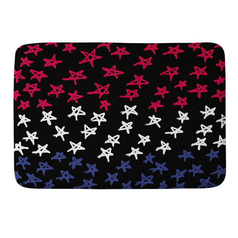 Lisa Argyropoulos Red White And Blue Stars Night Memory Foam Bath Mat