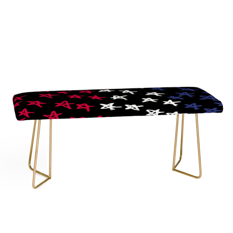 Lisa Argyropoulos Red White And Blue Stars Night Bench