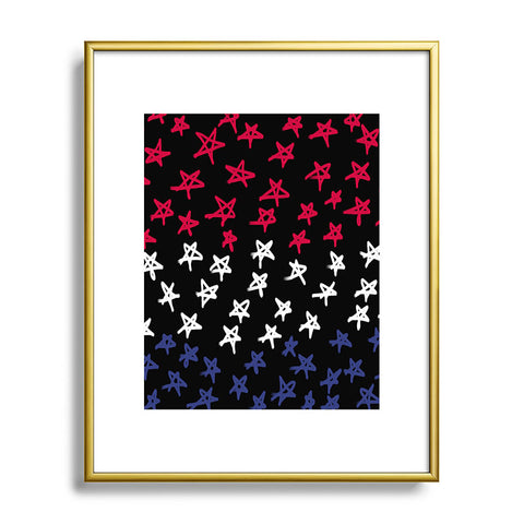 Lisa Argyropoulos Red White And Blue Stars Night Metal Framed Art Print