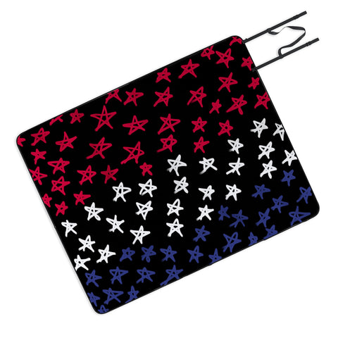 Lisa Argyropoulos Red White And Blue Stars Night Picnic Blanket