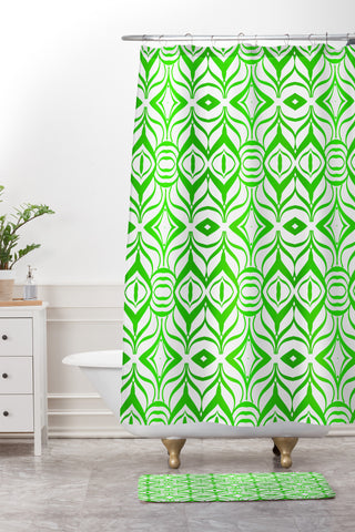 Lisa Argyropoulos Retro Spring Shower Curtain And Mat