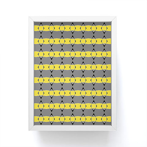 Lisa Argyropoulos Retro Stripe In Lemon Framed Mini Art Print