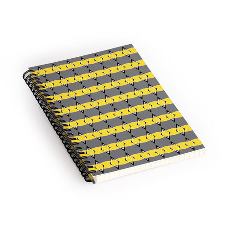 Lisa Argyropoulos Retro Stripe In Lemon Spiral Notebook