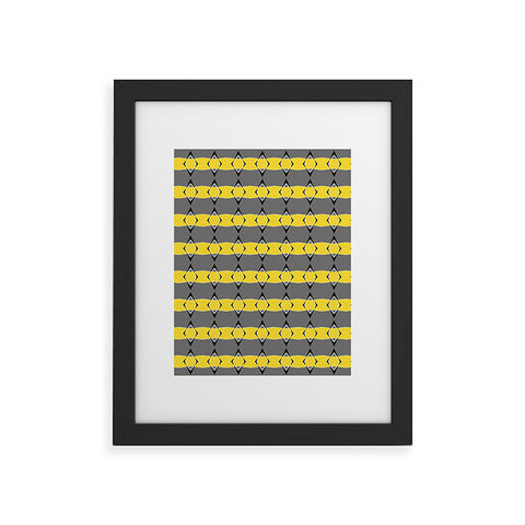 Lisa Argyropoulos Retro Stripe In Lemon Framed Art Print