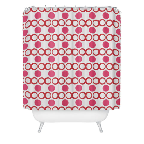 Lisa Argyropoulos Retrocity In Cranberry Shower Curtain