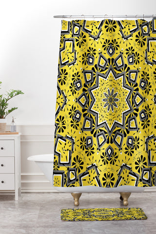 Lisa Argyropoulos Retroscopic In Lemon Shower Curtain And Mat
