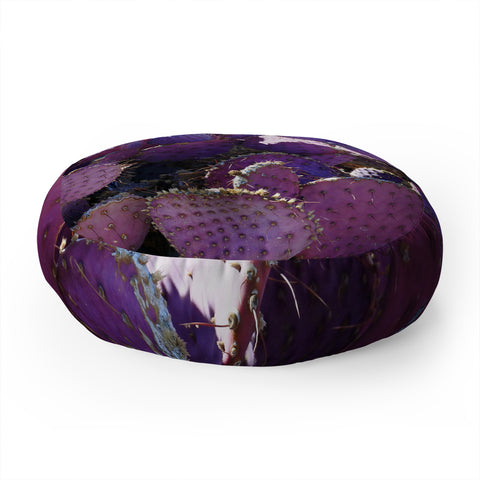 Lisa Argyropoulos Rustic Purple Pancake Cactus Floor Pillow Round