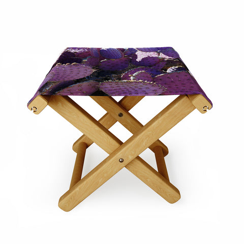 Lisa Argyropoulos Rustic Purple Pancake Cactus Folding Stool