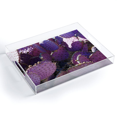 Lisa Argyropoulos Rustic Purple Pancake Cactus Acrylic Tray