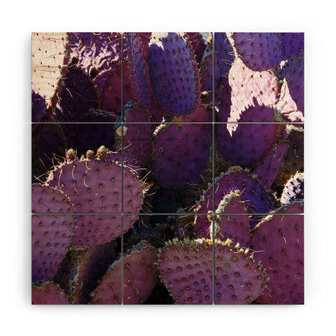 Lisa Argyropoulos Rustic Purple Pancake Cactus Wood Wall Mural