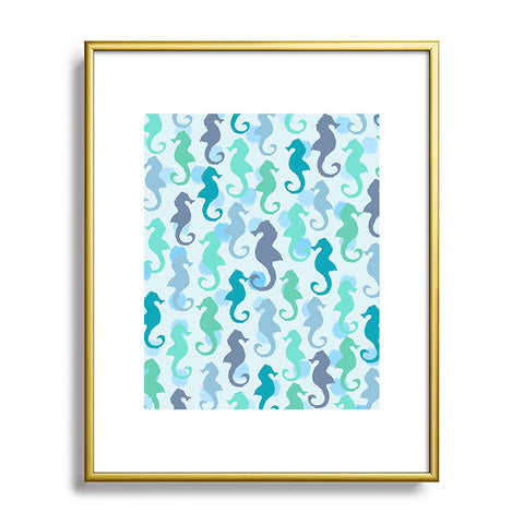 Lisa Argyropoulos Seahorses And Bubbles Metal Framed Art Print