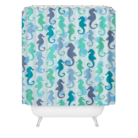 Lisa Argyropoulos Seahorses And Bubbles Shower Curtain