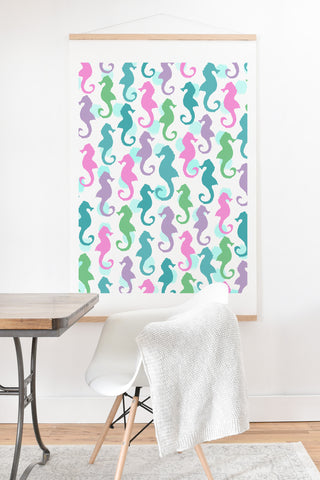 Lisa Argyropoulos Seahorses and Bubbles Spring Art Print And Hanger