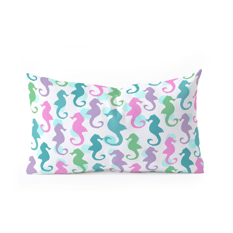 Lisa Argyropoulos Seahorses and Bubbles Spring Oblong Throw Pillow