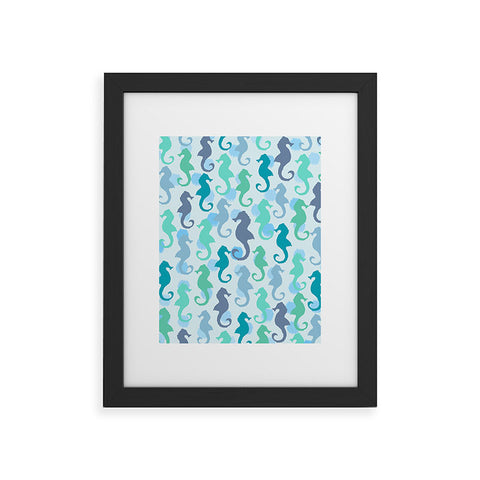 Lisa Argyropoulos Seahorses And Bubbles Framed Art Print