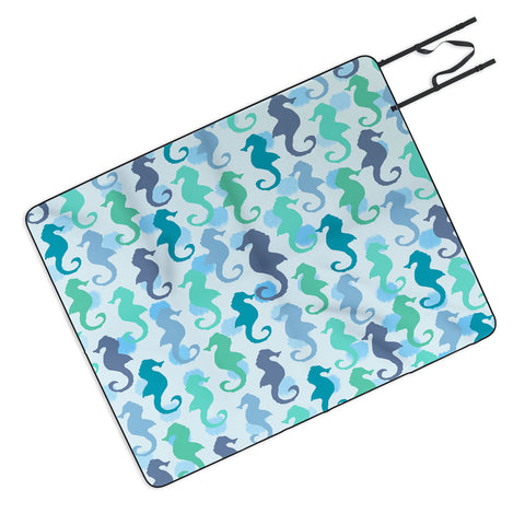 Lisa Argyropoulos Seahorses And Bubbles Picnic Blanket