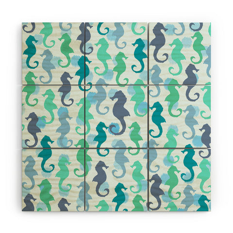 Lisa Argyropoulos Seahorses And Bubbles Wood Wall Mural