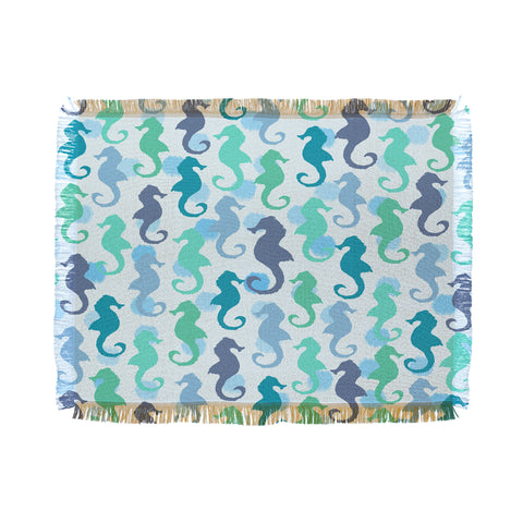 Lisa Argyropoulos Seahorses And Bubbles Throw Blanket