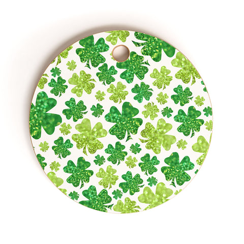 Lisa Argyropoulos Shimmering Shamrocks Cutting Board Round