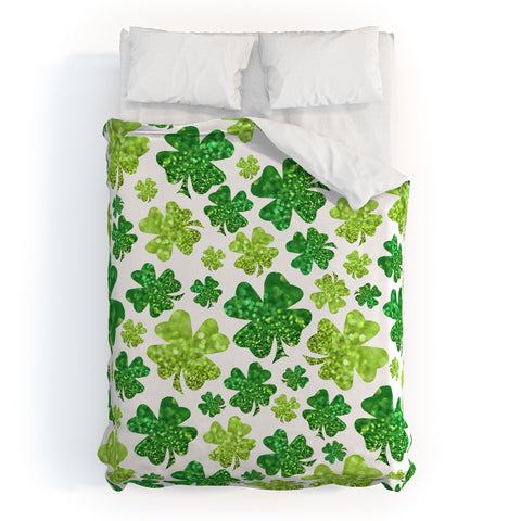 Lisa Argyropoulos Shimmering Shamrocks Duvet Cover