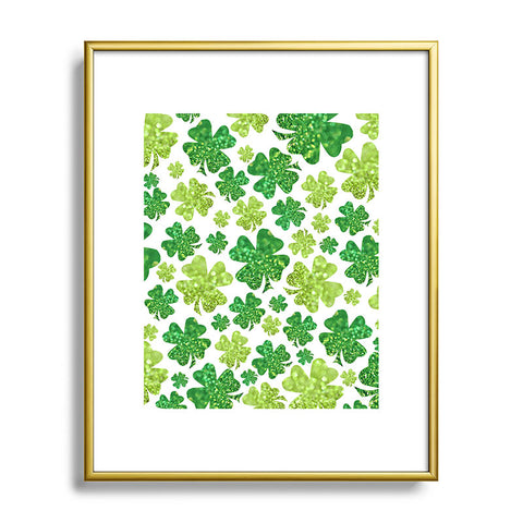 Lisa Argyropoulos Shimmering Shamrocks Metal Framed Art Print
