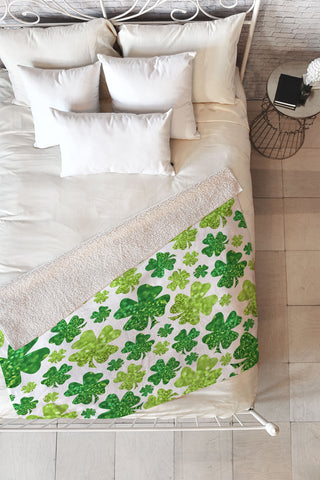 Lisa Argyropoulos Shimmering Shamrocks Fleece Throw Blanket