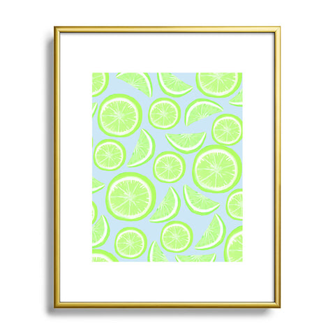 Lisa Argyropoulos Simply Lime Blue Metal Framed Art Print