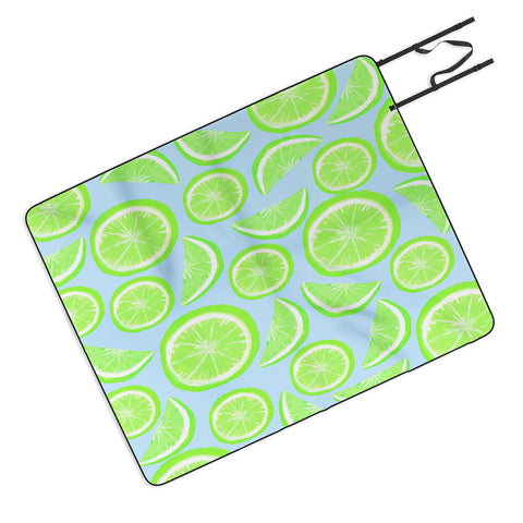 Lisa Argyropoulos Simply Lime Blue Picnic Blanket
